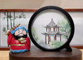 Pavilion Garden Round Silk Embroidery Table Screen by Luma & Silk