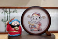 God of Wealth Round Silk Embroidery Table Screen by Luma & Silk