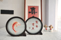 Abundance Fish Round Silk Embroidery Table Screen by Luma & Silk