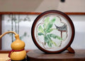 Green Pavilion Round Silk Embroidery Table Screen by Luma & Silk
